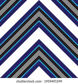 Blue Chevron diagonal striped seamless pattern background suitable for fashion textiles, graphics