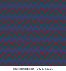 Diseño de patrón sin costura de la isla de la feria de Chevron azul para el tejido de punto, textil de moda, gráficos