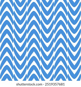Blue Chevron Herringbone Design on Light Blue Background. Minimal Seamless Pattern Vector. Sea Vibe for All Design.