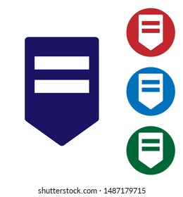 Blue Chevron icon isolated on white background. Military badge sign. Set color icons in circle buttons. Vector Illustration