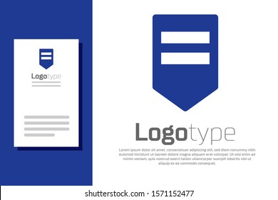 Blue Chevron icon isolated on white background. Military badge sign. Logo design template element. Vector Illustration