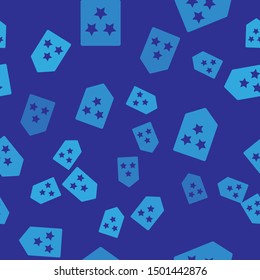 Blue Chevron icon isolated seamless pattern on blue background. Military badge sign.  Vector Illustration