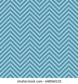 Blue Chevron Pixel art Pattern. Neutral Seamless Pattern for Modern Design in Flat Style. Tileable Geometric Vector Background.