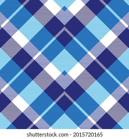 Blue Chevron Plaid Tartan textured Seamless pattern design suitable for fashion textiles and graphics