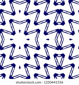Blue chevrons seamless pattern background modern design for fashion textile print and wallpaper vector illustration.