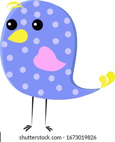 Blaues Huhn, Illustration, Vektorillustration auf weißem Hintergrund.