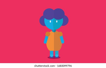 blue child character vector cute