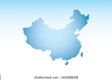 Blue China map ice with dark and light effect vector on light background illustration
