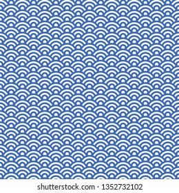 Blue China Seamless Pattern - Blue and white repeating pattern design inspired by China