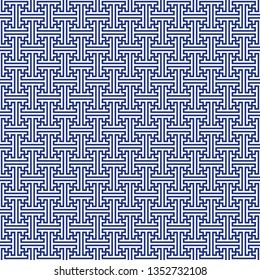 Blue China Seamless Pattern - Blue and white repeating pattern design inspired by China