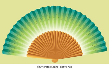  Blue Chinese fan
