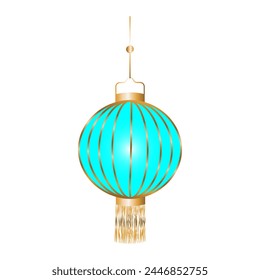 Blue Chinese flashlight on a white background. Vector illustration