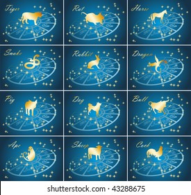 Blue chinese horoscope.
