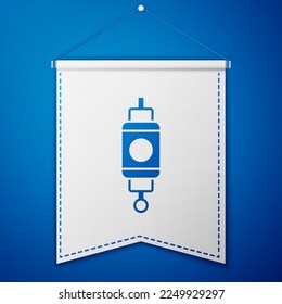 Blue Chinese paper lantern icon isolated on blue background. White pennant template. Vector