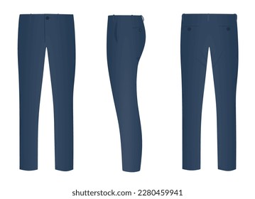Blue chino pants. vector illustration