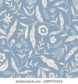 Blue chintz floral pattern