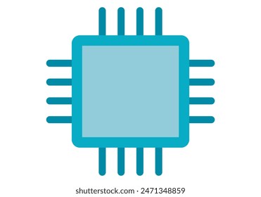 Blue chip icon on white background.