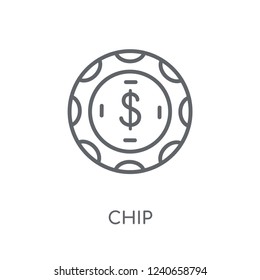 Blue chip linear icon. Modern outline Blue chip logo concept on white background from business collection. Suitable for use on web apps, mobile apps and print media.