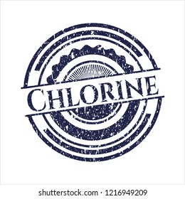 Blue Chlorine rubber grunge stamp