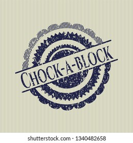 Blue Chock-a-block distress grunge stamp