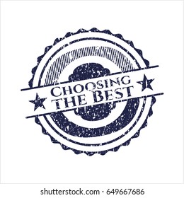 Blue Choosing the Best distressed rubber grunge stamp