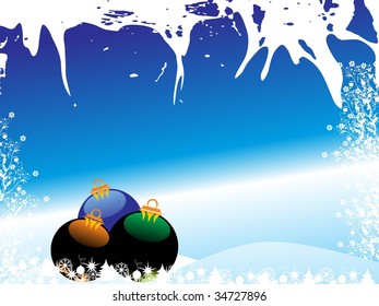 blue christmas background with ball