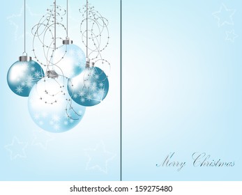 Blue christmas background with balls