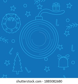blauer Weihnachtshintergrund mit Bälle
