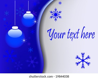 Blue christmas background with balls
