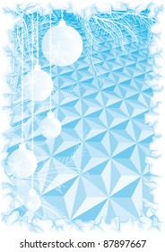 fondo azul de navidad con bolas de navidad, ilustración vectorial
