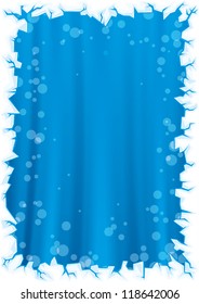 Blue christmas background with border of snowflakes