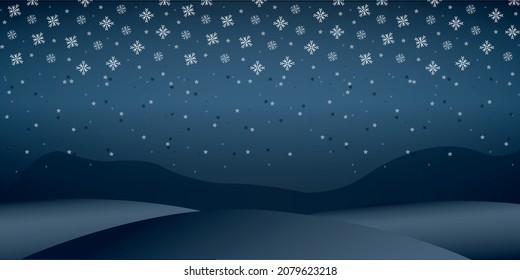 Fondo de navidad azul creado con copos de nieve