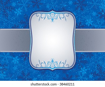 blue christmas background with christmas elements,  vector illustration