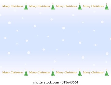 Blue Christmas background with a green Christmas tree with stars and snowflakes out of white balls