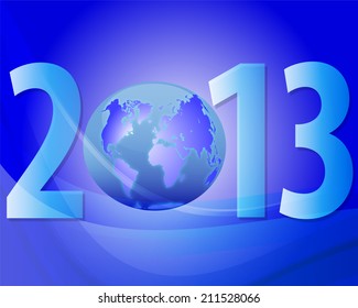 blue christmas background with the numbers 2013