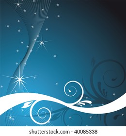 blue christmas background with ornaments