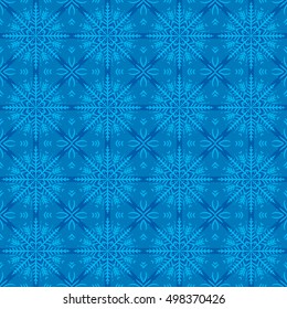 Blue christmas background with seamless pattern. Ideal for printing onto fabric and paper or scrap booking. Vector illustration