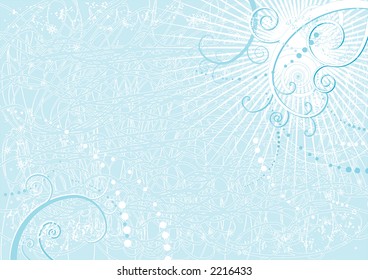 Blue christmas background with snow