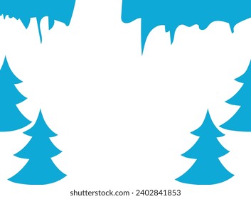 Blue christmas background with snow