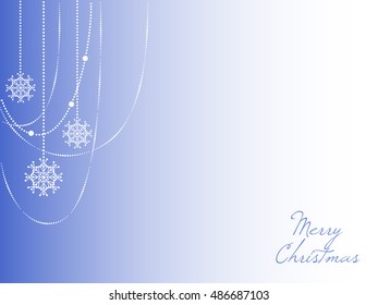 Blue christmas background with christmas snowflake