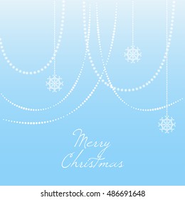 Blue christmas background with christmas snowflake