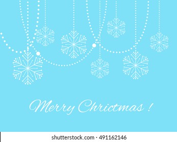Blue christmas background with christmas snowflake