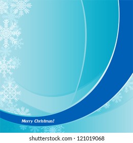 Blue Christmas background with snowflakes