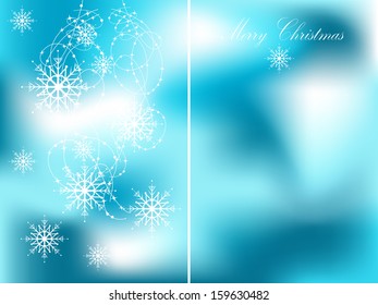 Blue christmas background with snowflakes
