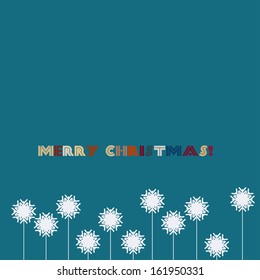 Blue christmas background with snowflakes