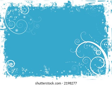 blue christmas background with snowflakes