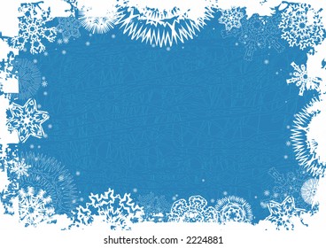 Blue christmas background with snowflakes
