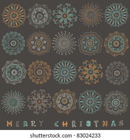 blue christmas background with snowflakes