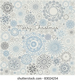 blue christmas background with snowflakes