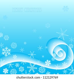Blue christmas background with snowflakes and a copyspace. Vector. eps 8